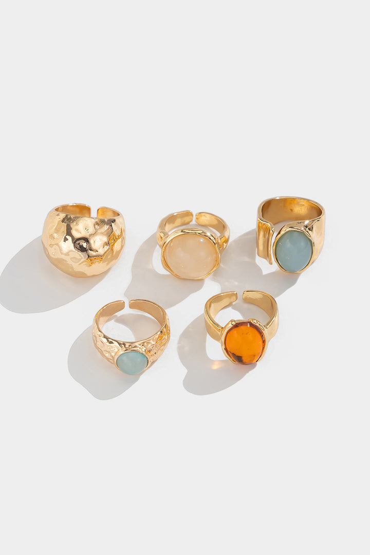 Conjunto de Anillos Abiertos Decorados con Strass