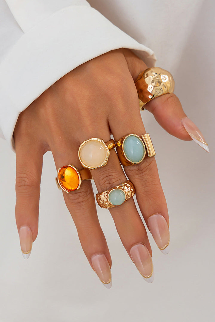 Conjunto de Anillos Abiertos Decorados con Strass