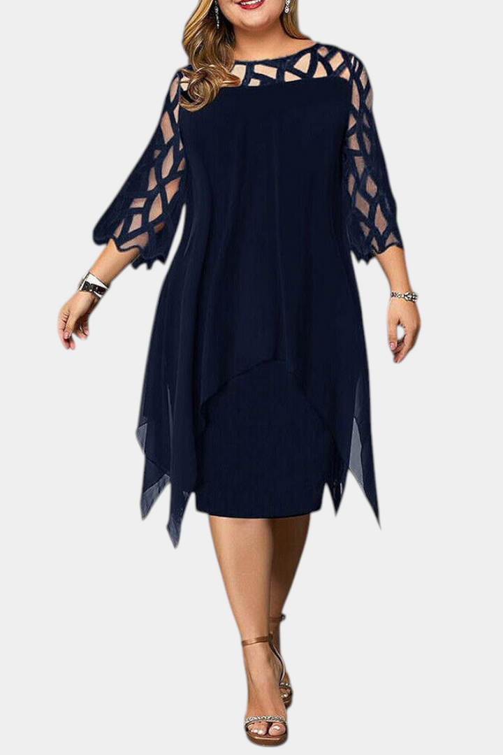 Vestido Plus Size Yana con Mangas de Encaje