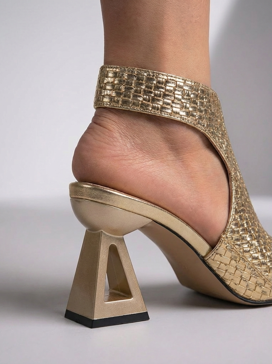 Graciela™ | Elegantly Woven High Heel Sandal with Geometric Design