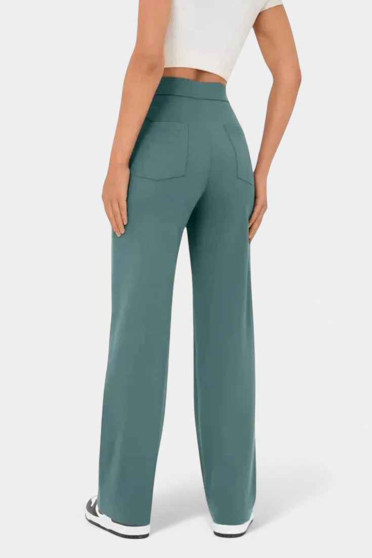 Nueva Línea de Pantalones Rectos de Cintura Alta con Elasticidad