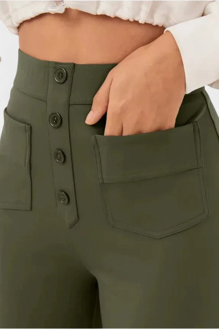 Nueva Línea de Pantalones Rectos de Cintura Alta con Elasticidad