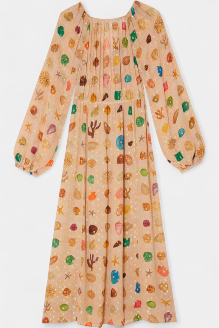 Vestido de Hada Alvie con Diseño de Conchas Marinas