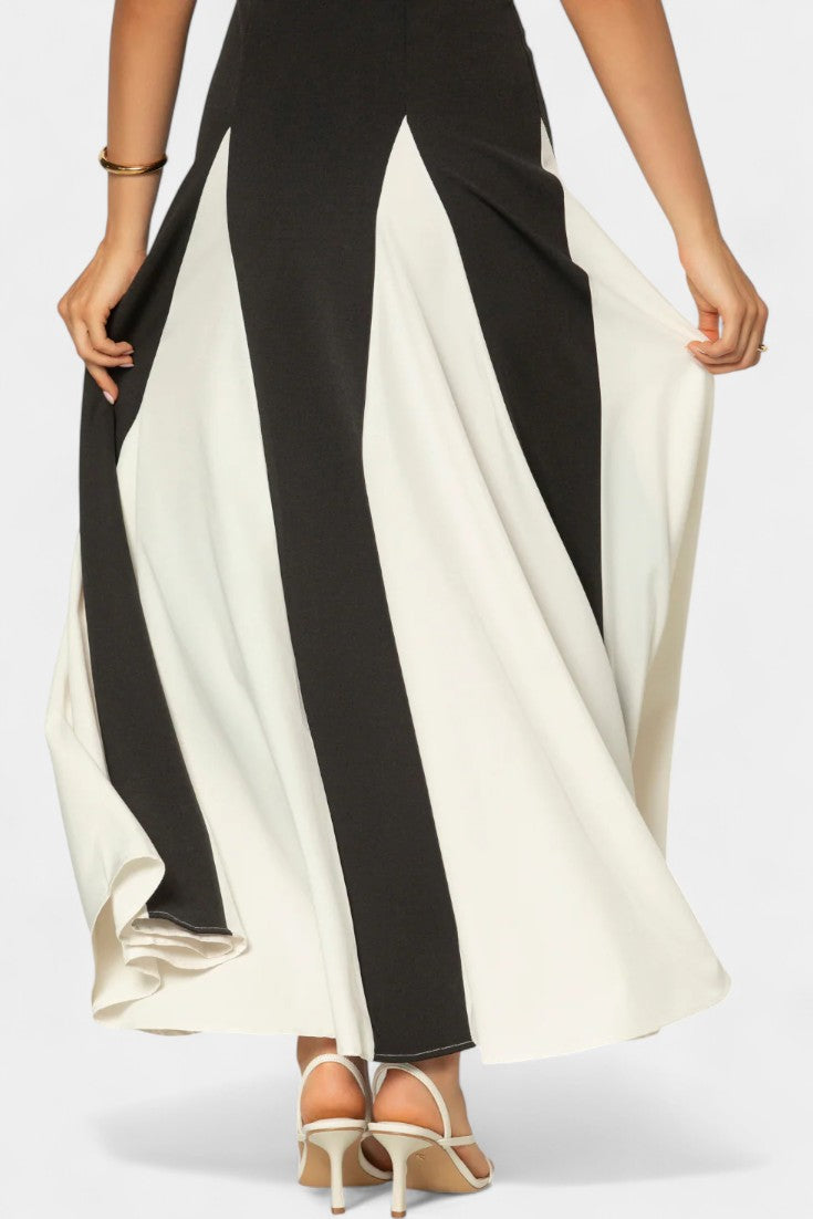 Catalina Bicolor Maxi Dress with Thin Straps