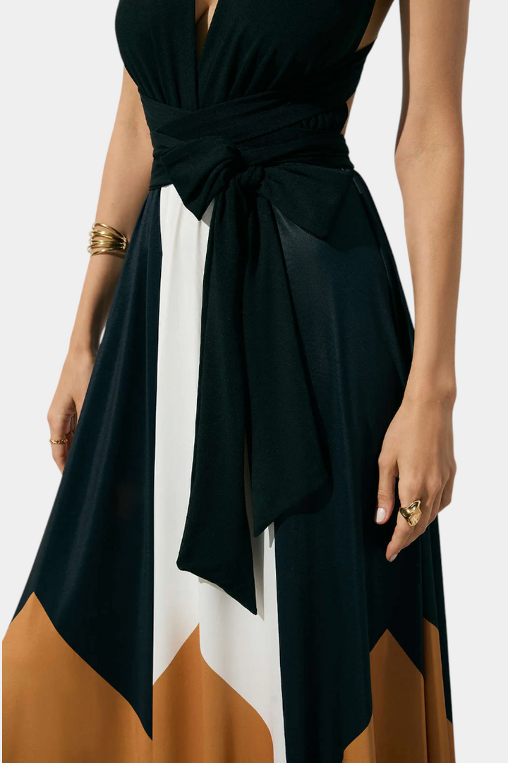 Nava Vestido Largo Polimórfico con Espalda Descubierta y Diseño Versátil