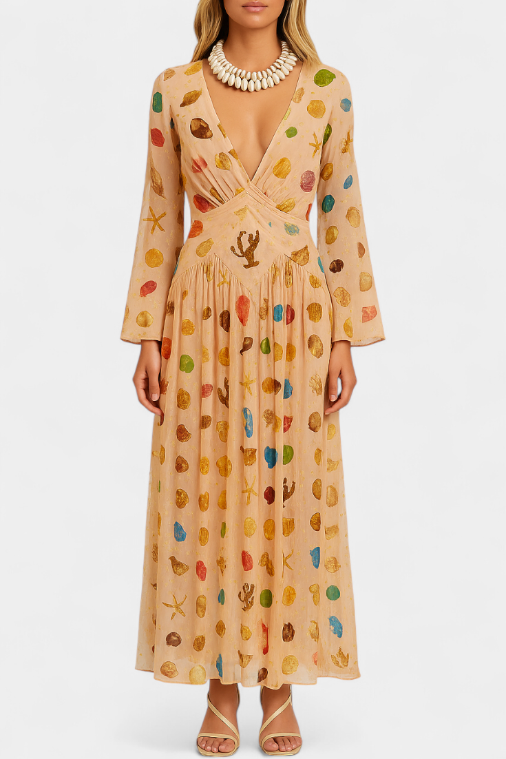 Vestido de Hada Alvie con Diseño de Conchas Marinas