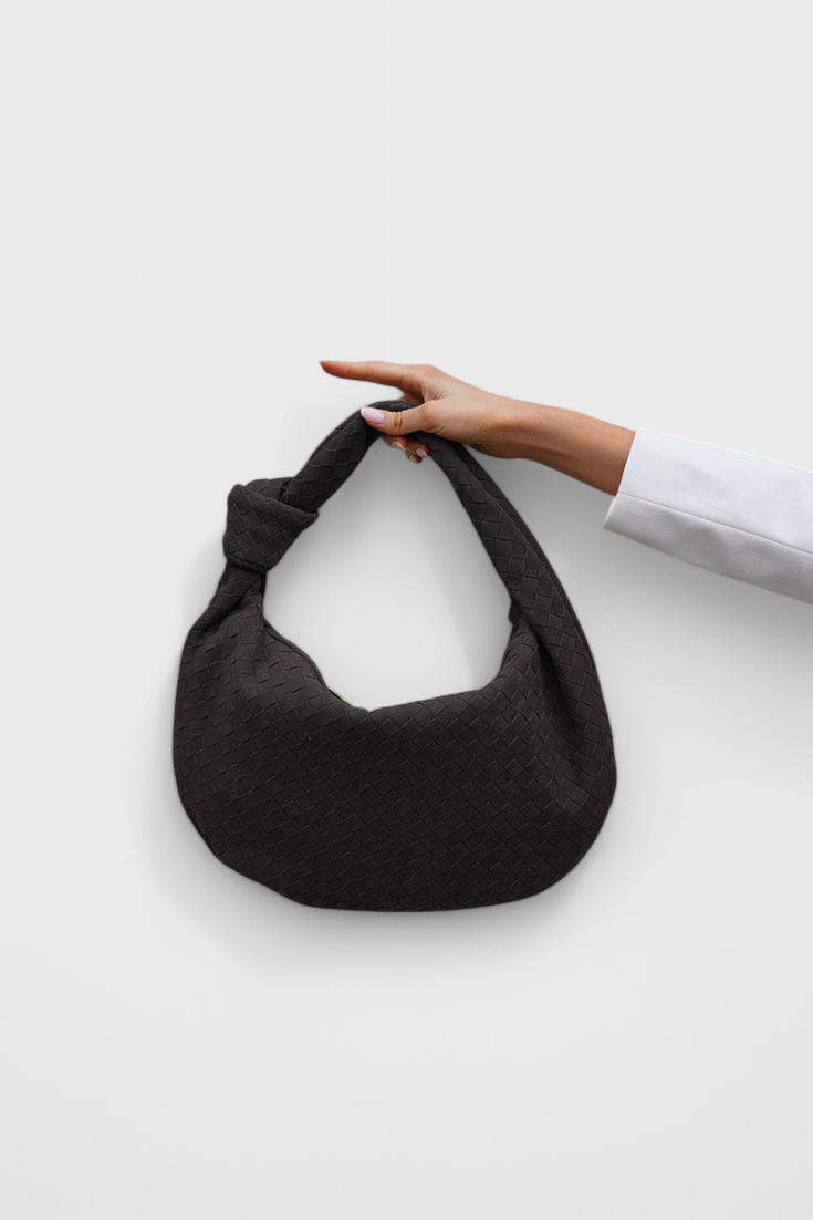 Lila Bolso Mediano Tejido con Detalle de Nudo