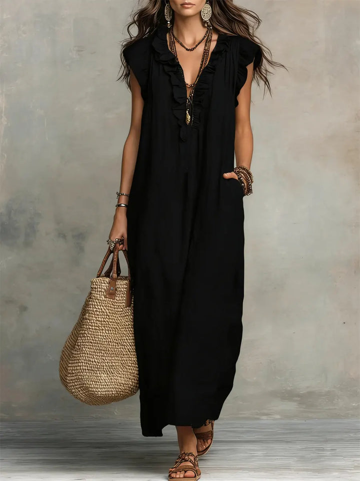 Camila™ | Vestido Largo Bohemio de Lino y Algodón