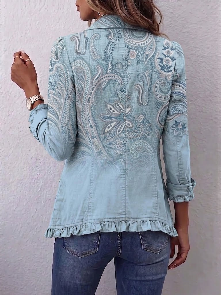 Estrella | Chaqueta Rizada con Estampado Paisley Vintage