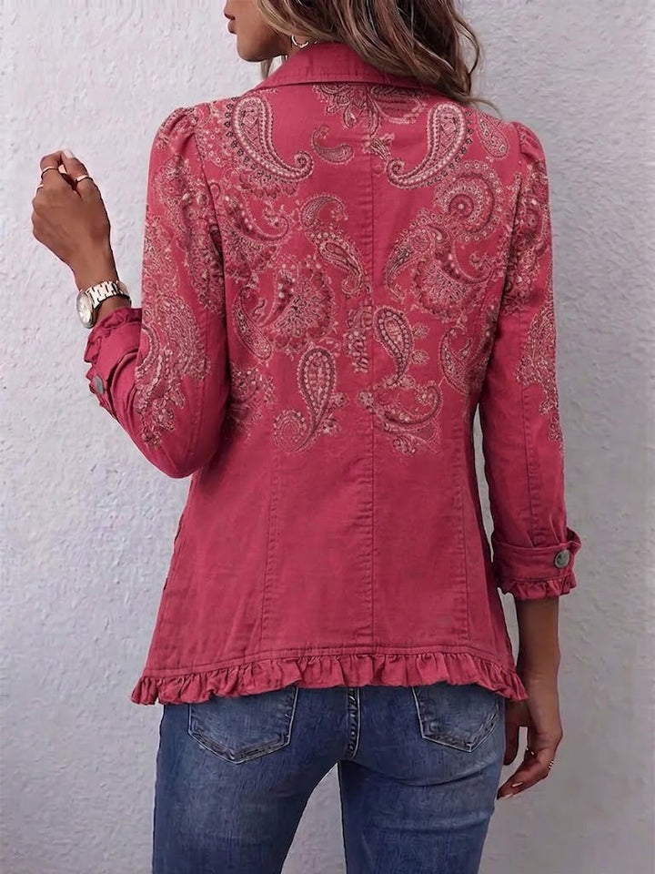 Anouk | Chaqueta Rizada con Estampado Paisley Vintage