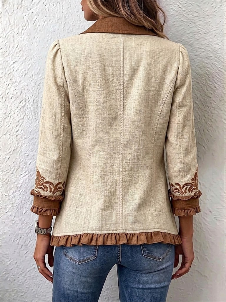 Dawncroft | Chaqueta Rizada Floral Bohemia Vintage