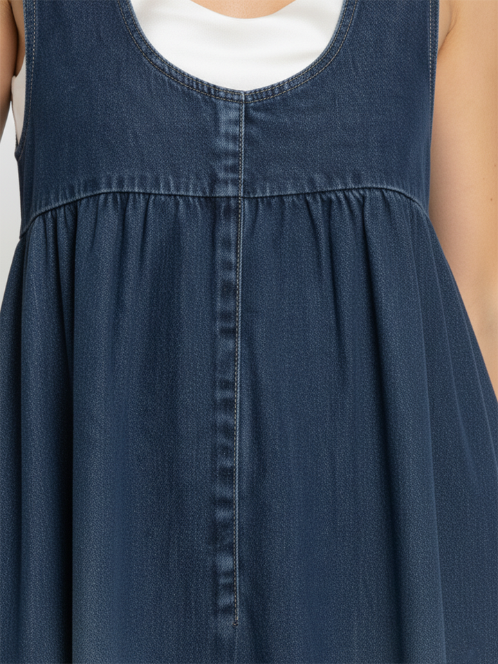 Gumersinda™ | Vestido Maxi de Denim Lavado con Tirantes