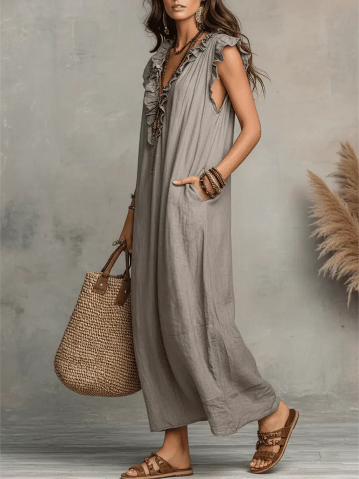 Camila™ | Vestido Largo Bohemio de Lino y Algodón