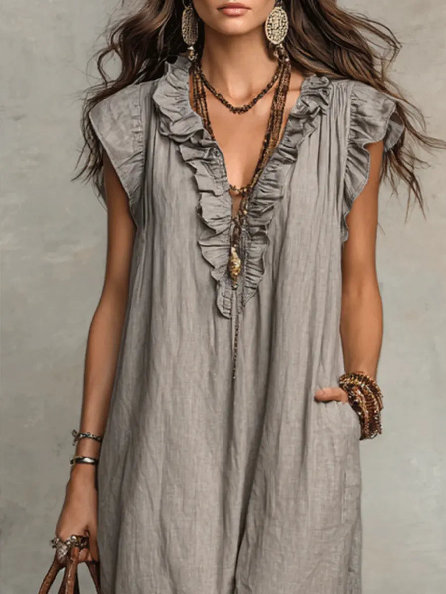 Camila™ | Vestido Largo Bohemio de Lino y Algodón
