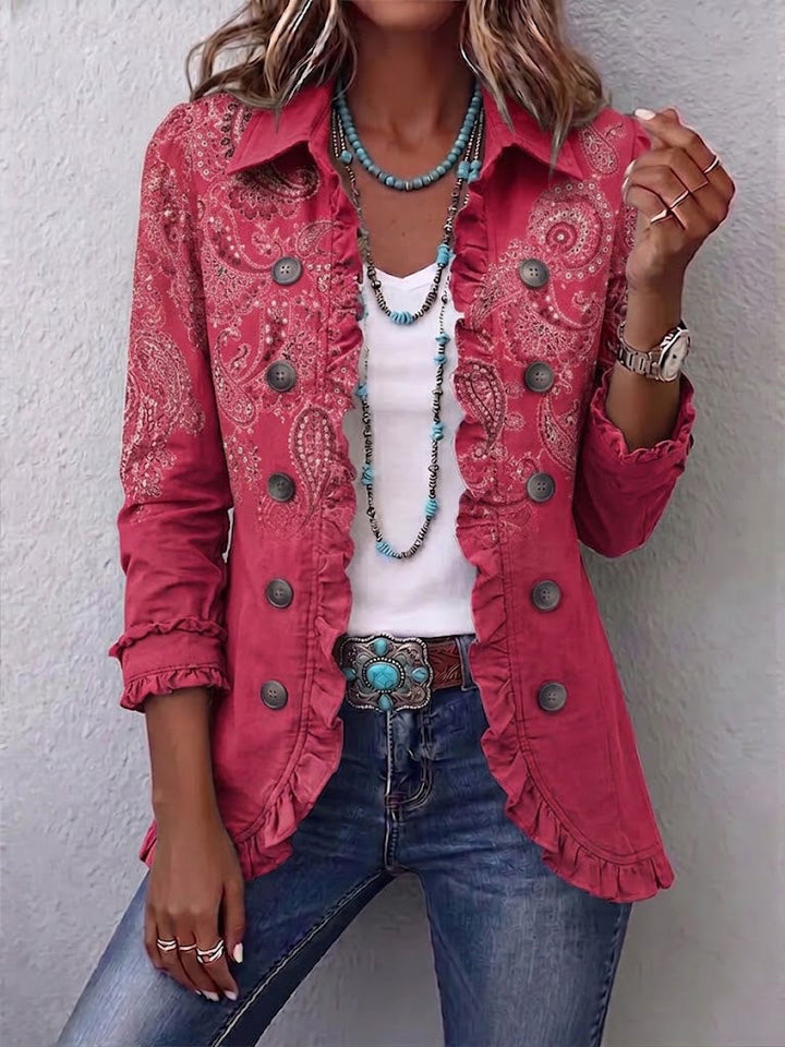 Anouk | Chaqueta Rizada con Estampado Paisley Vintage