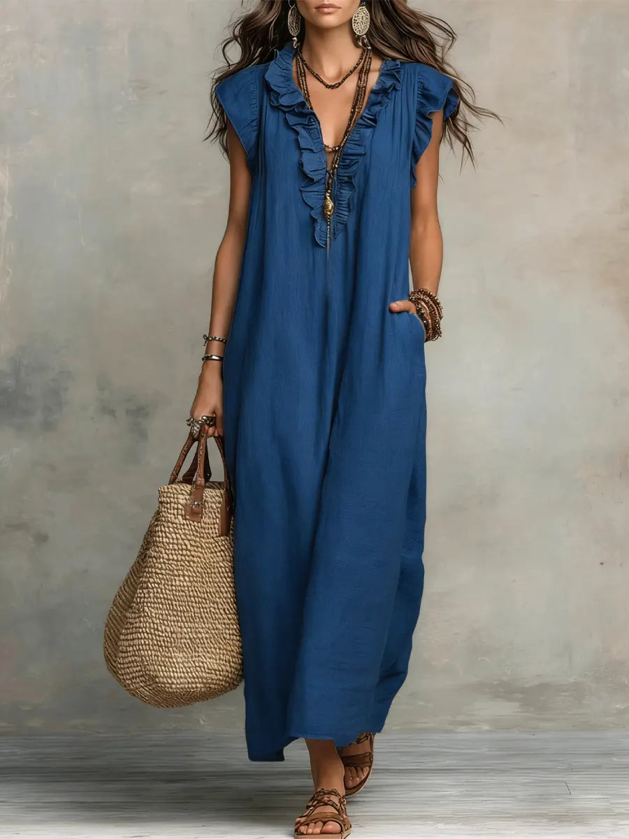 Camila™ | Vestido Largo Bohemio de Lino y Algodón