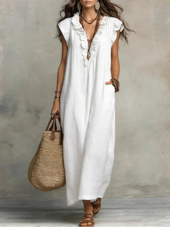 Camila™ | Vestido Largo Bohemio de Lino y Algodón