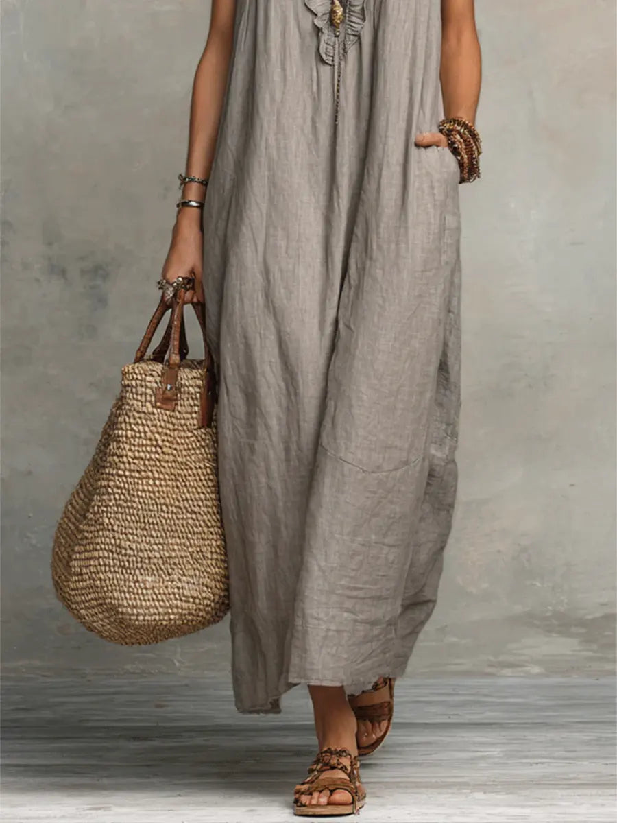 Camila™ | Vestido Largo Bohemio de Lino y Algodón