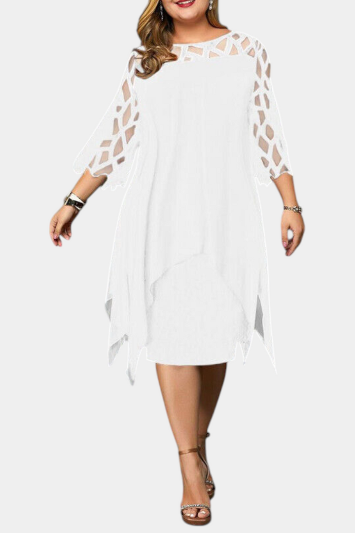 Vestido Plus Size Yana con Mangas de Encaje
