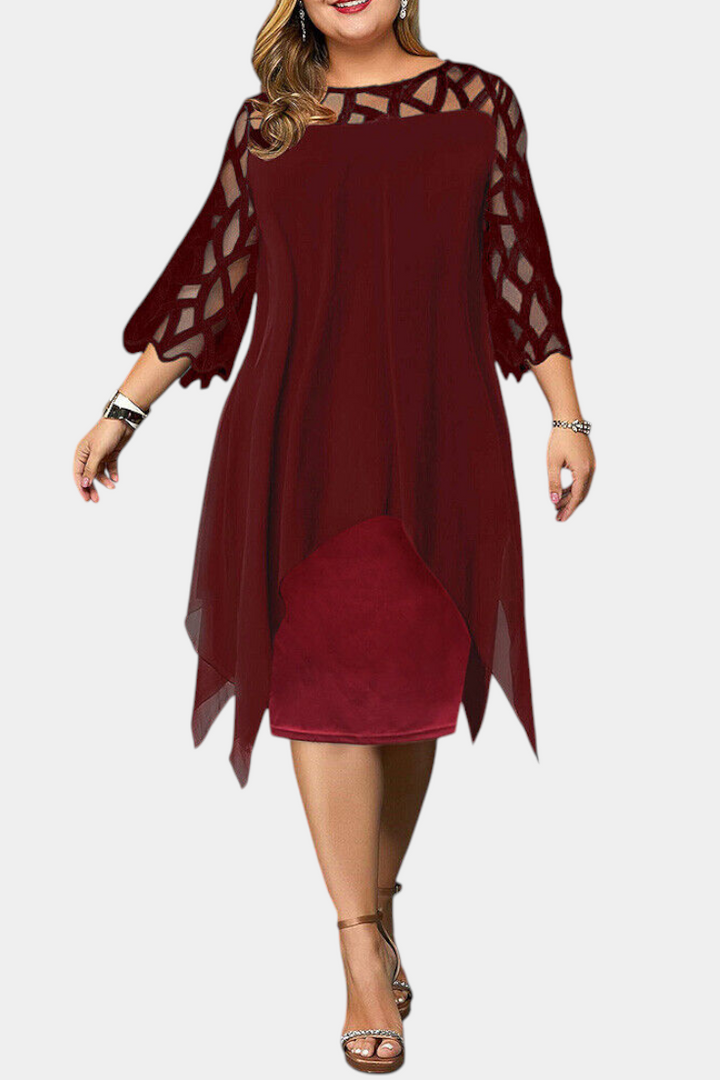 Vestido Plus Size Yana con Mangas de Encaje