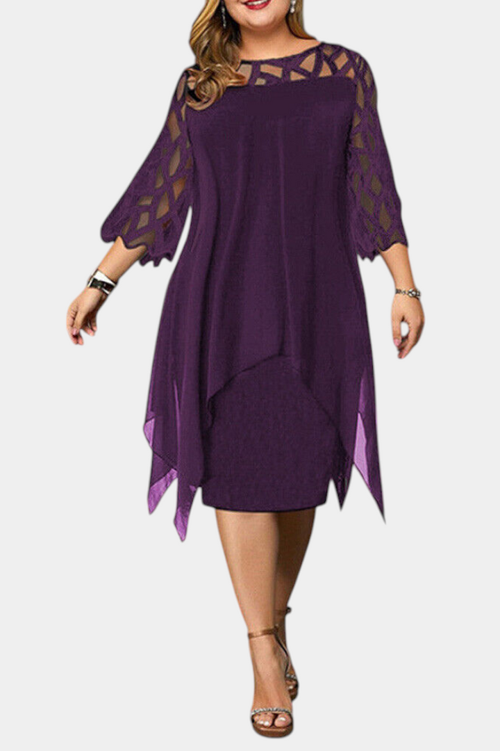 Vestido Plus Size Yana con Mangas de Encaje