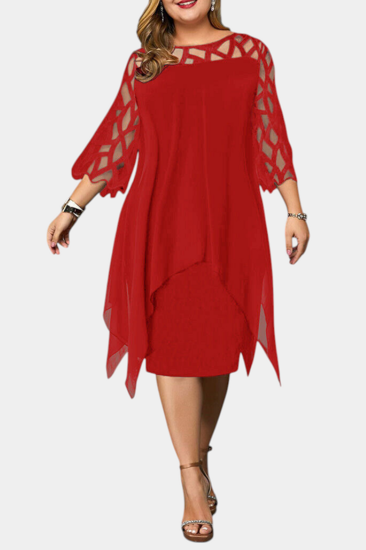 Vestido Plus Size Yana con Mangas de Encaje