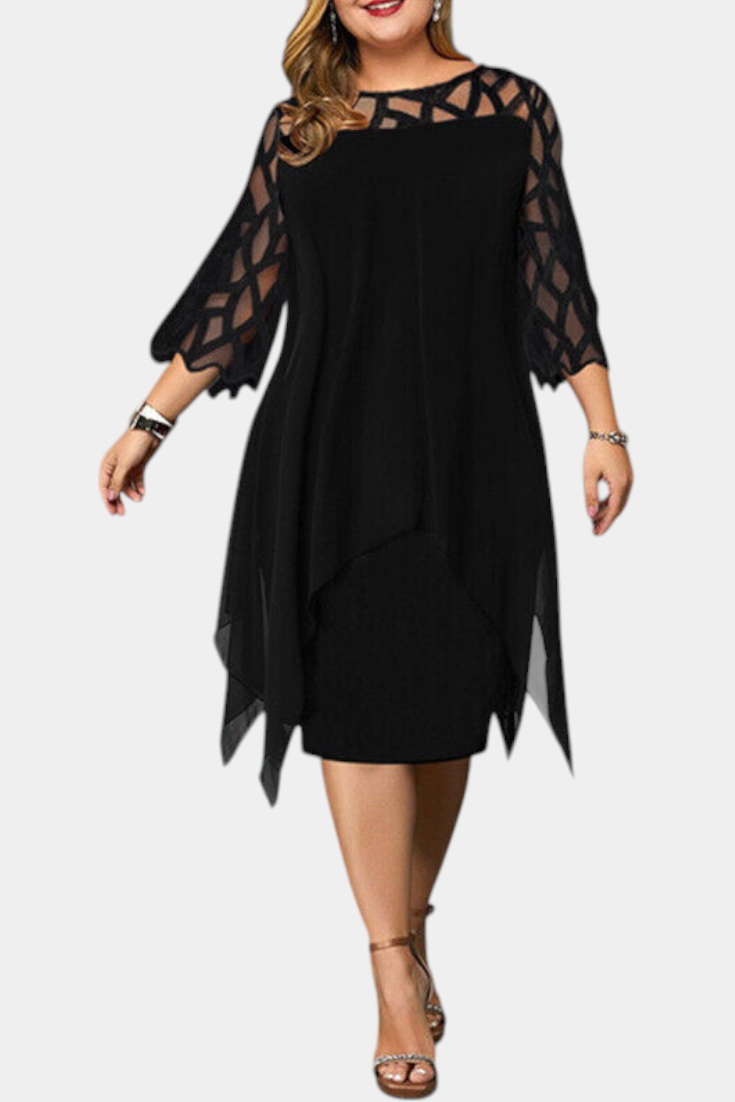 Vestido Plus Size Yana con Mangas de Encaje