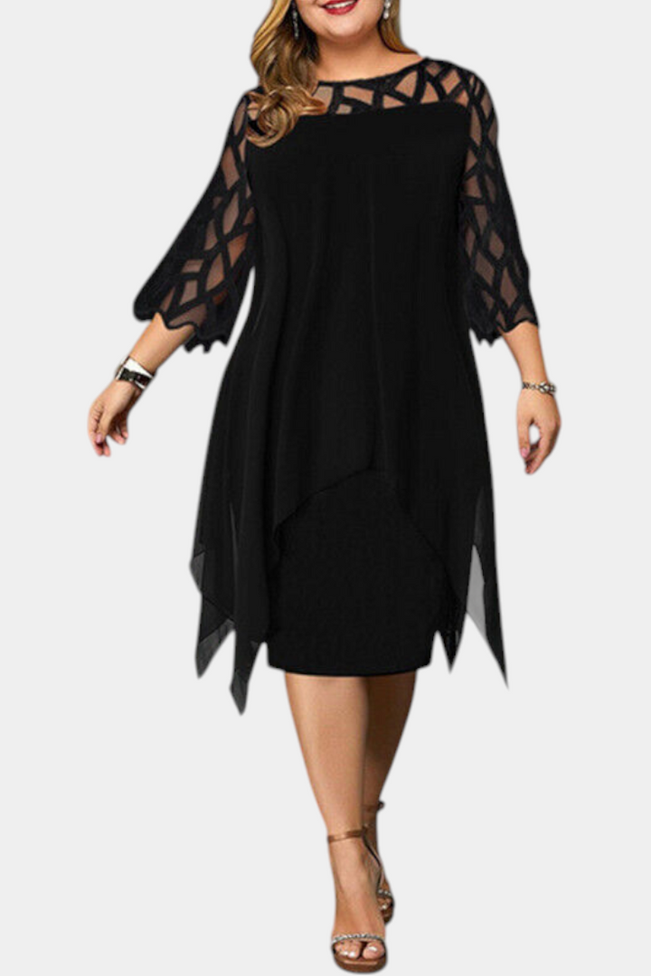 Vestido Plus Size Yana con Mangas de Encaje