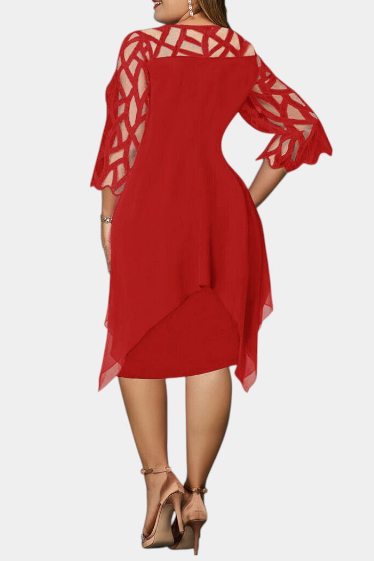 Vestido Plus Size Yana con Mangas de Encaje