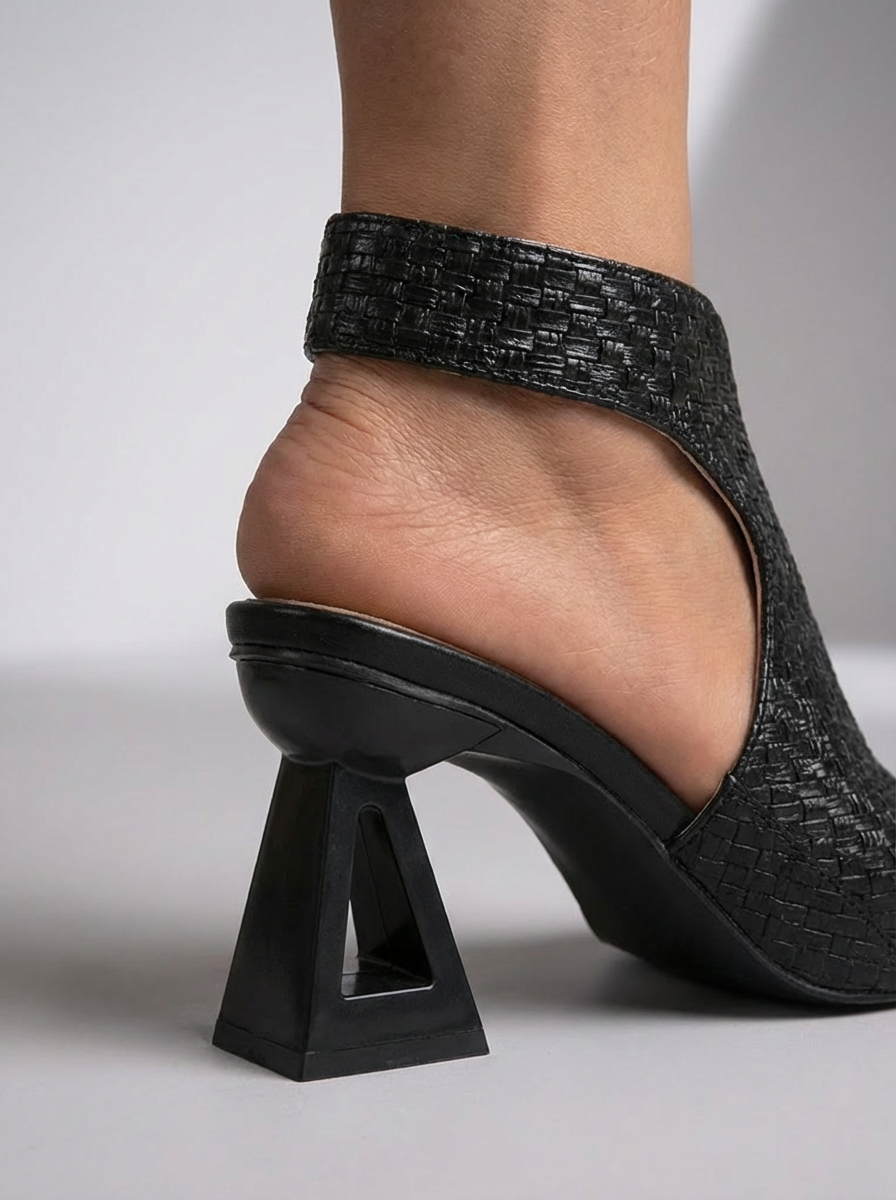 Graciela™ | Elegantly Woven High Heel Sandal with Geometric Design